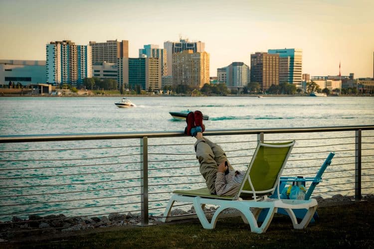 Vue sur la skyline de Détroit
